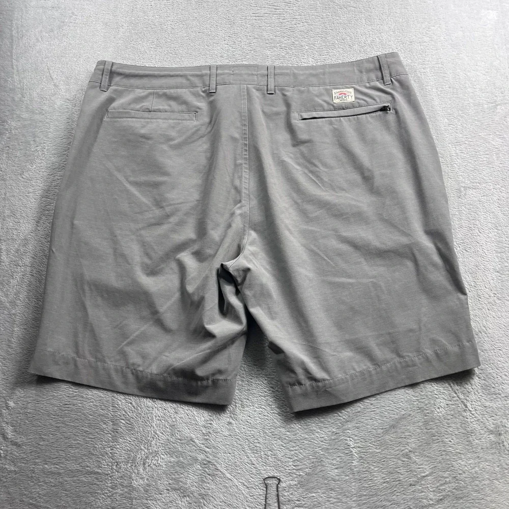 Faherty All Day Shorts Mens Gray Hybrid Stretch Board Shorts Size 40 Drawstring